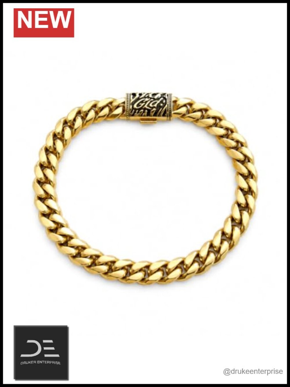 Mens Cuban Link Bracelet Stainless Steel 8mm